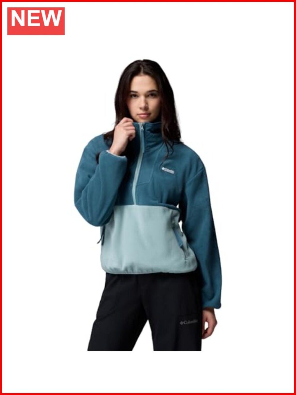 Women's 1/2 Zip Fleece Pullover Recycled Polyester Jacket